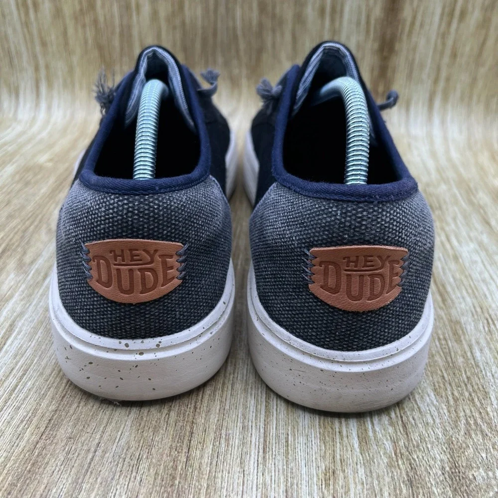 Hey Dude Shoes Cody Coastline Men's Size 11 Black Navy Slip On Casual Boat Shoes